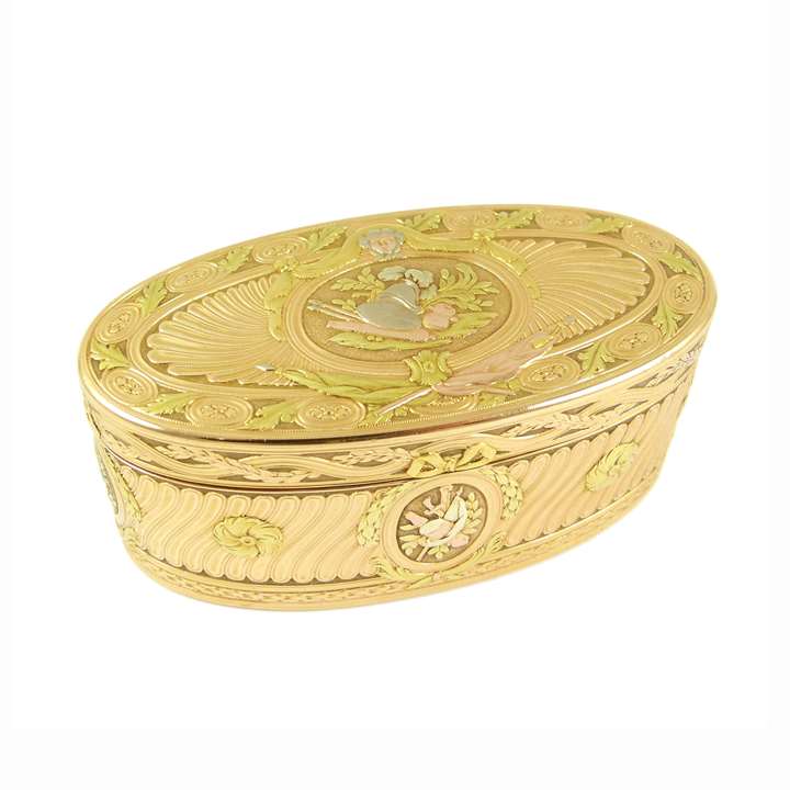 Louis XV oval three colour gold box